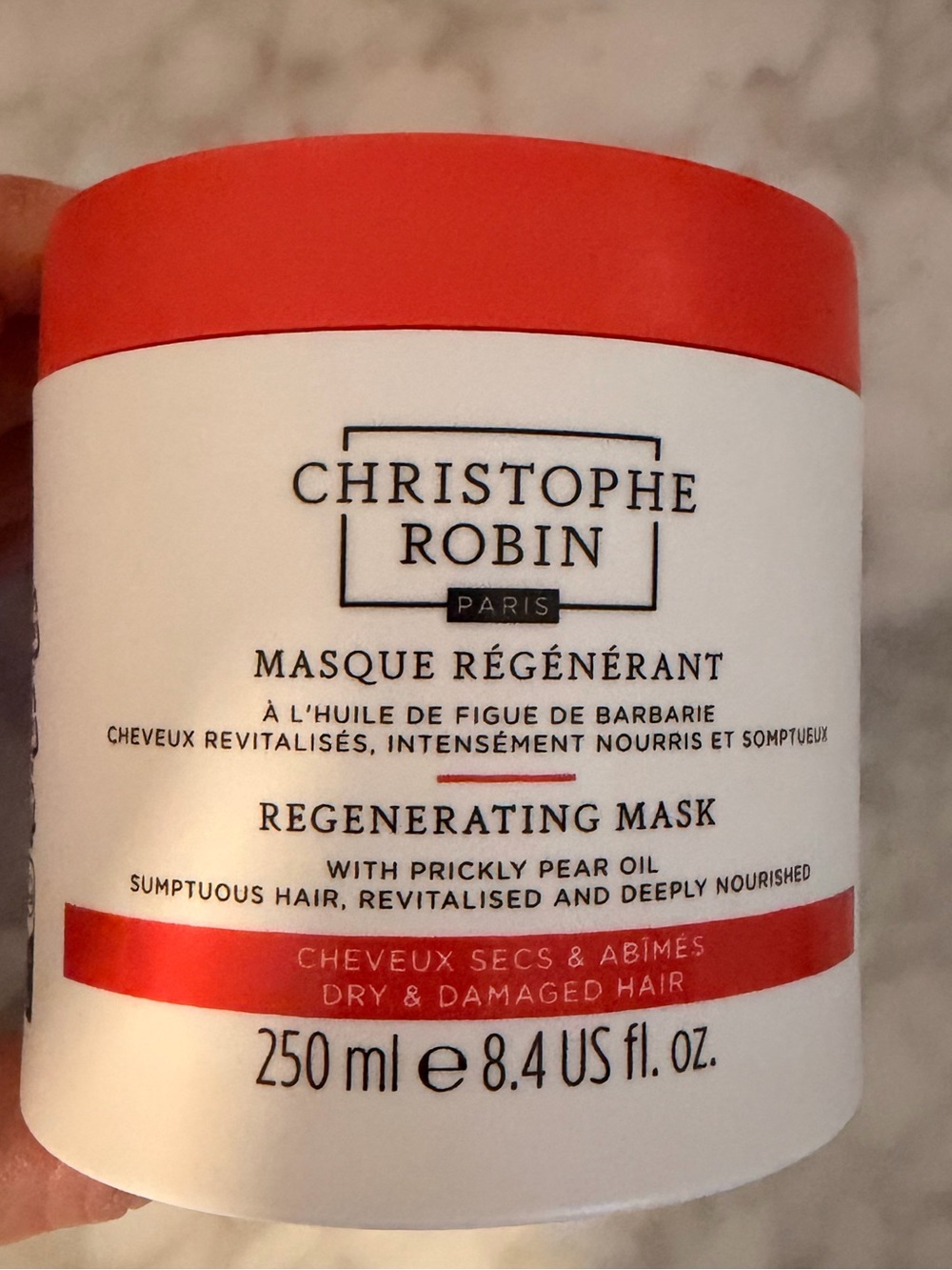 Christophe Robin Regenerating Hair Mask with Prickly Pear 250 ml/8.4 fl oz NEW
